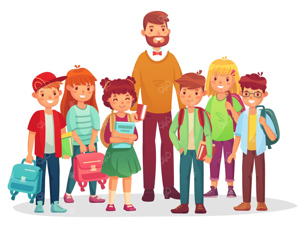 دانش‌آموزان دبیرستان و معلمشان