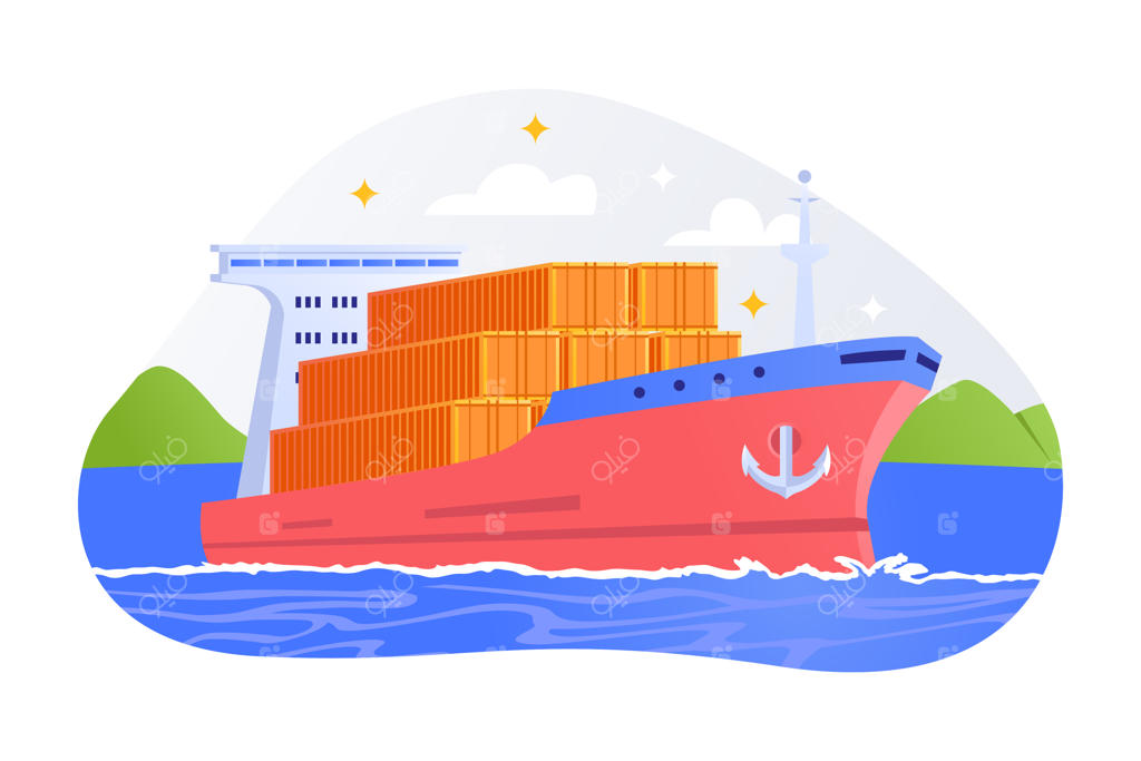 تصویر برداری کشتی باری