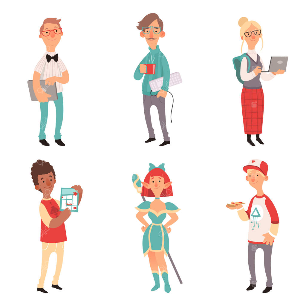 شخصیت‌های نابغه: دختران و پسران عاشق تکنولوژی کامپیوتر به عنوان کاراکترهای کارتونی