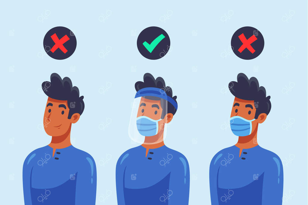 استفاده از شیلد و ماسک صورت توسط افراد