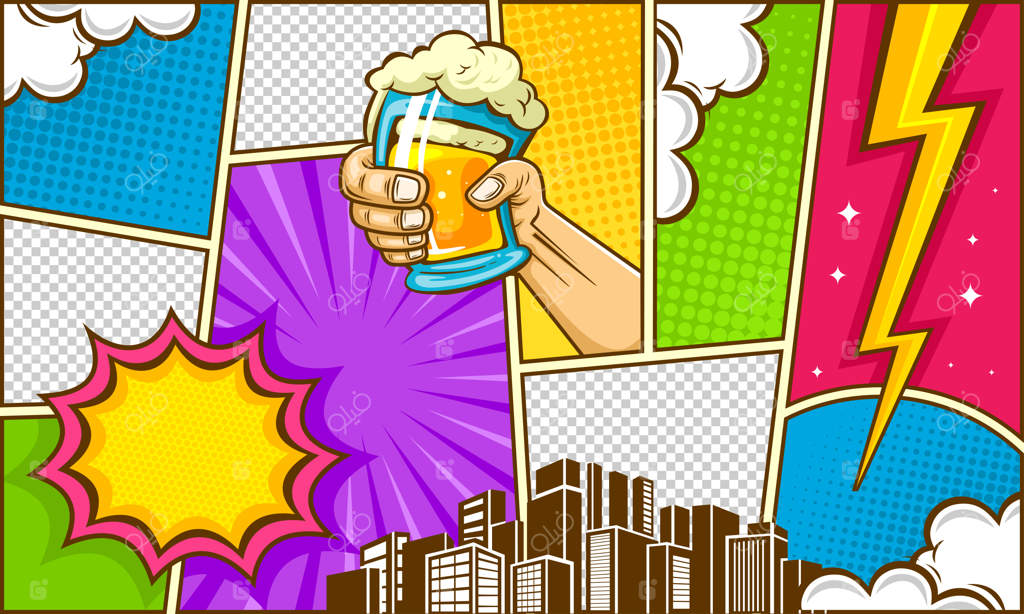 زمینه صفحه کمیک کارتونی رنگارنگ