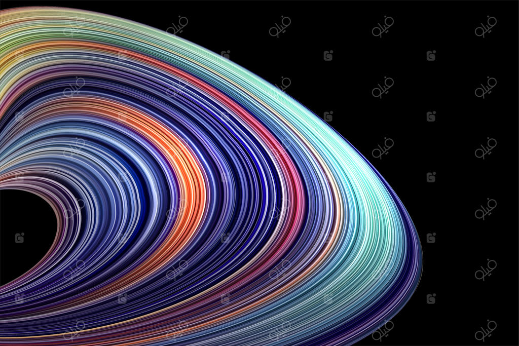 پس‌زمینه انتزاعی گرادینت با اشکال هندسی و خطوط منحنی