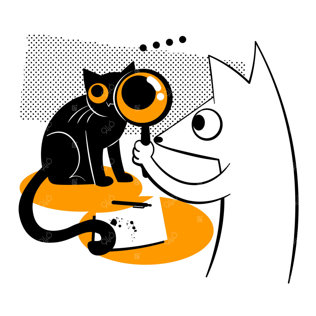 گربه از پشت ذره‌بین نگاه می‌کند