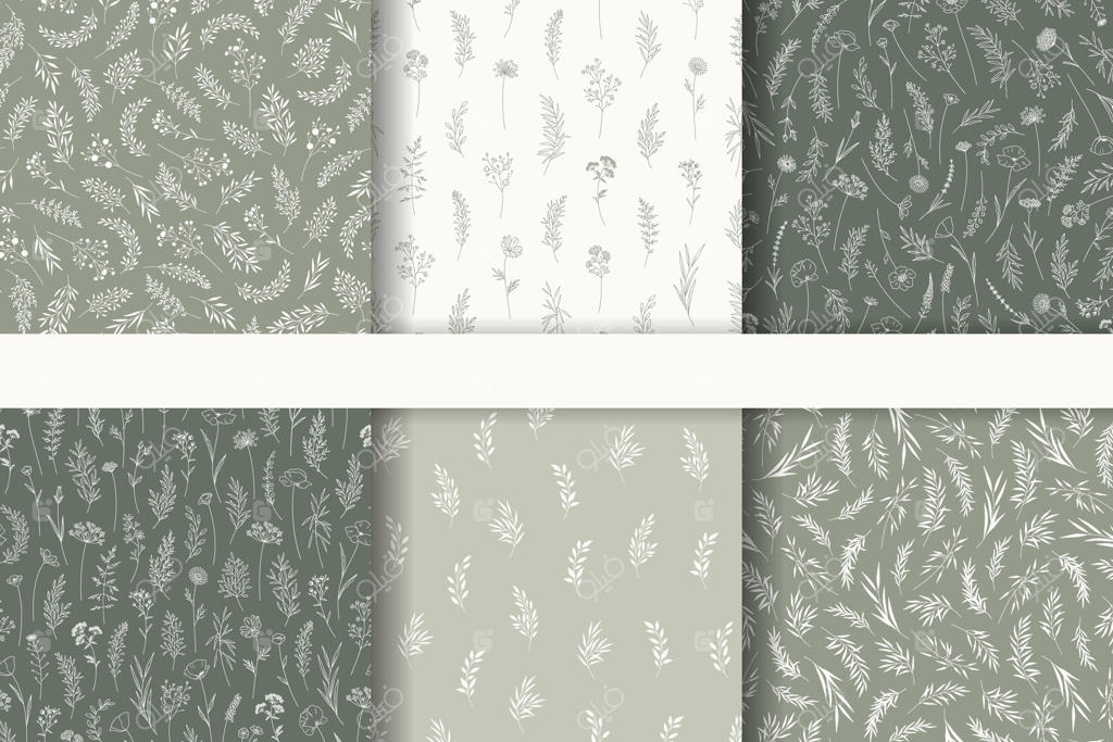 طرح‌های گل‌دار شیک به رنگ سبز و سفید