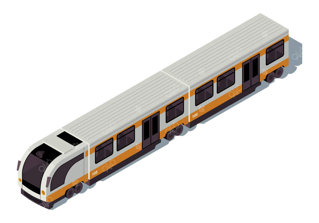 تصویر ایزومتریک مترو. اینفوگرافیک حمل و نقل عمومی شهری. حمل و نقل اکولوژیک شهری. متروی زیرزمینی. مفهوم قطار روی زمینه‌ سفید