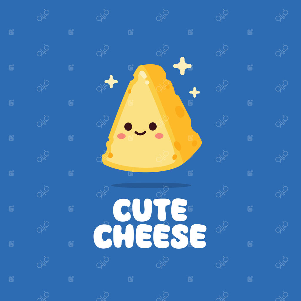 طراحی نشانه پنیر بامزه. آیکون غذایی مینیمالیستی، مناسب برای فروشگاه و وب.