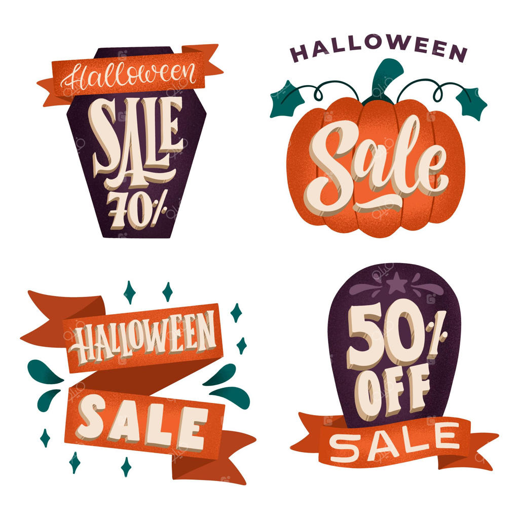 مجموعه نشان‌های فروش هالووین دست‌کشیده