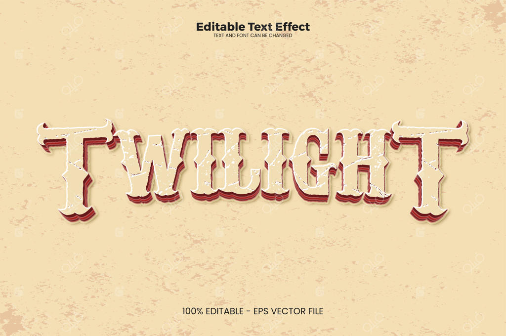 افکت متن قابل ویرایش به سبک مدرن در غروب