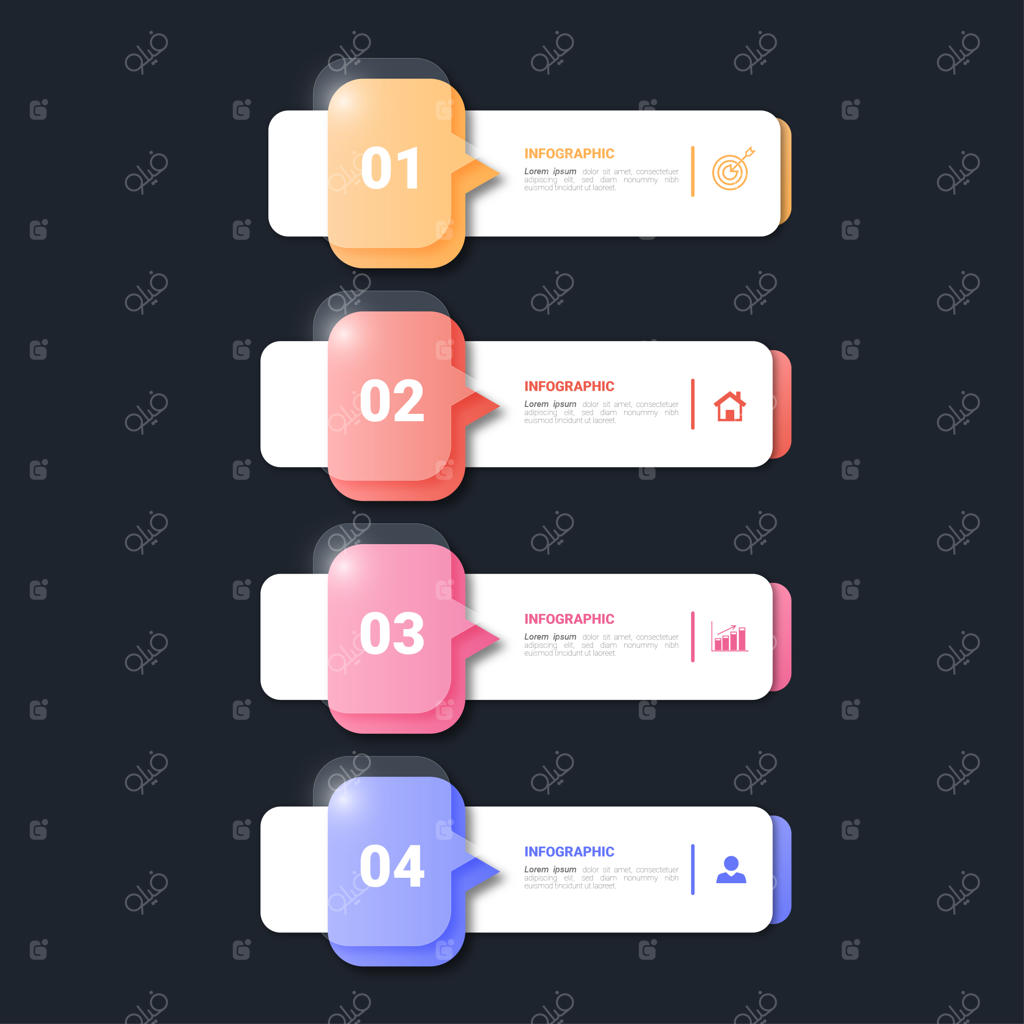 پترن عناصر اینفوگرافیک رنگارنگ