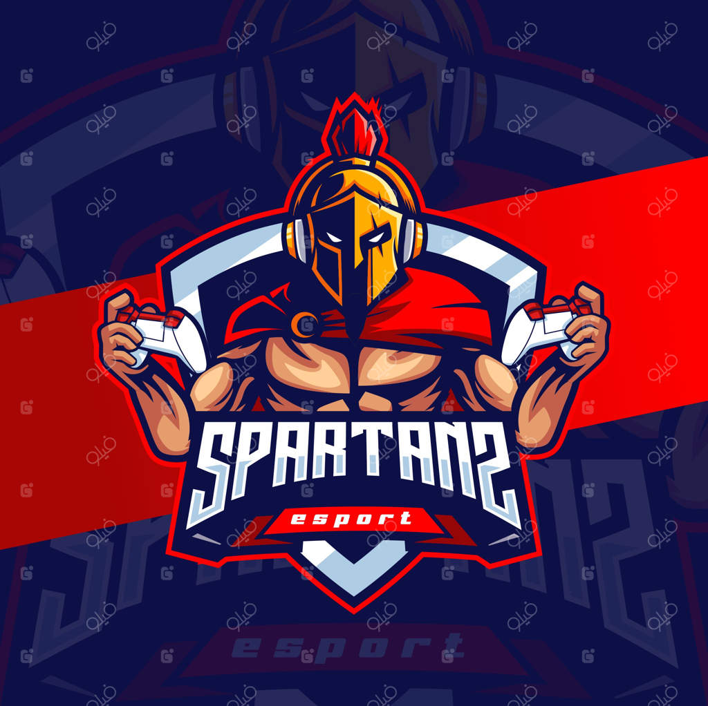 طراحی لوگو ورزشی با تصویر ماسکوت اسپارتان