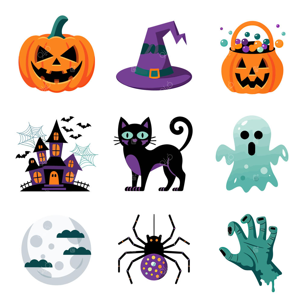 تصویرسازی وکتور دو بعدی هالووین برای طرح تیشرت؛ کاراکتر روح و شمع داخل کدو تنبل حکاکی‌شده