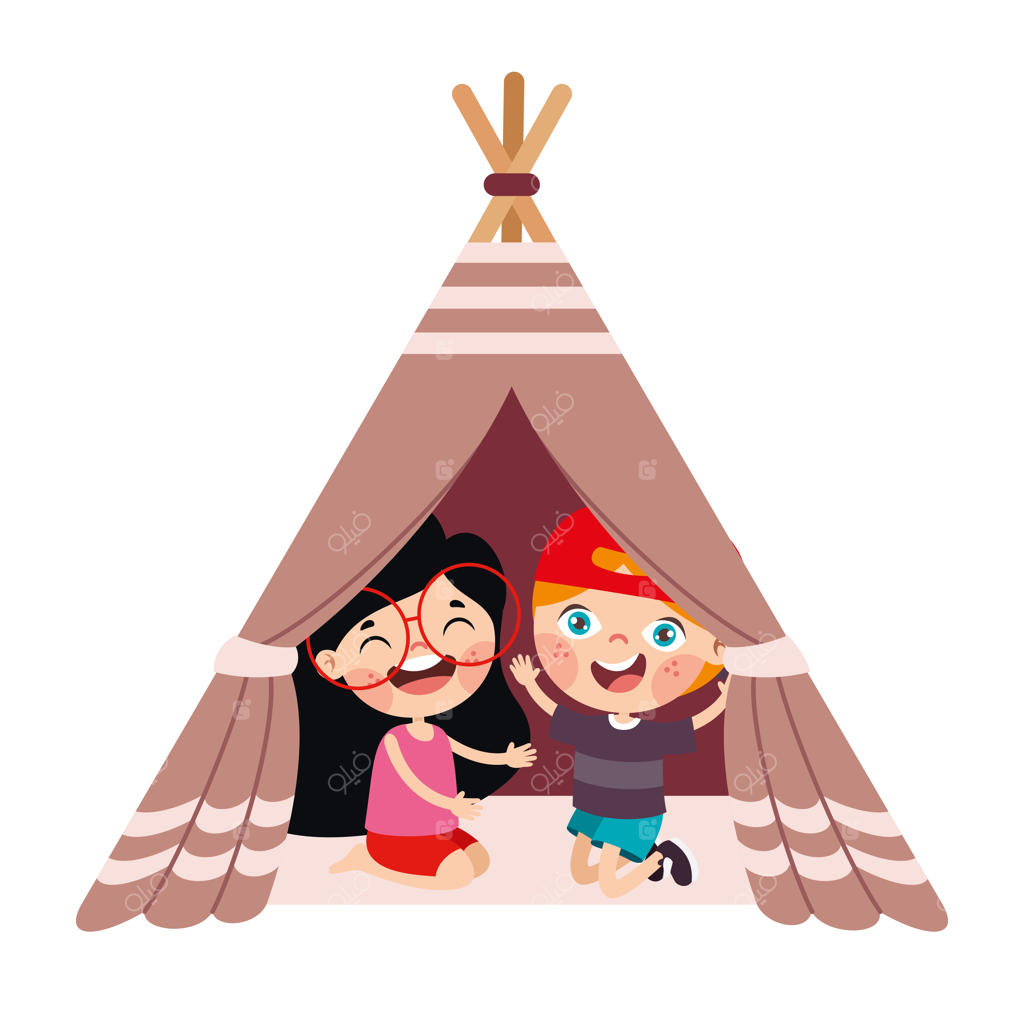 بچه‌ها در حال بازی در چادر