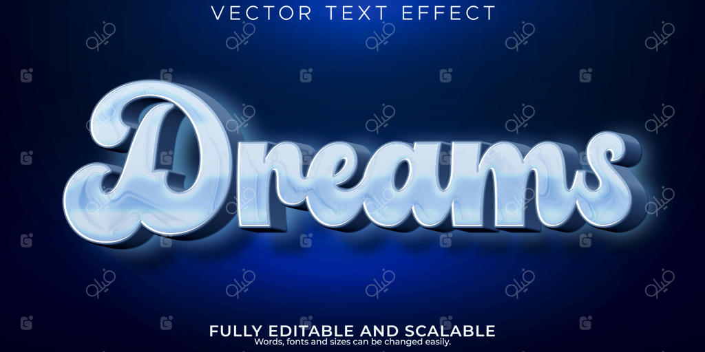 افکت متن رویاهای رترو: استایل متنی شبانه وینتج قابل ویرایش