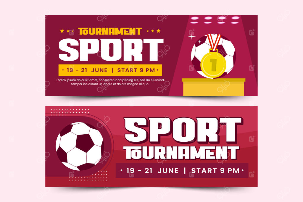 قالب طراحی بنر رویداد ورزشی تورنمنت فوتبال - زیبا و قابل تنظیم