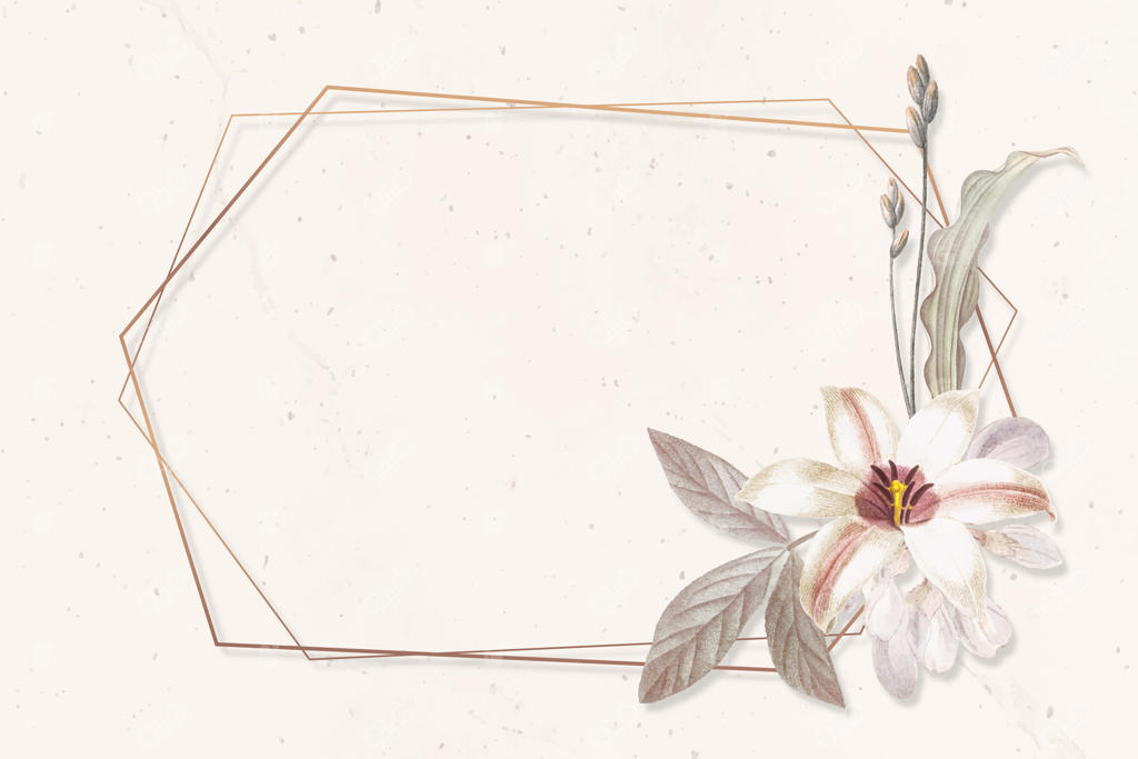 قاب طلایی با پس‌زمینه نیلوفر، وکتور