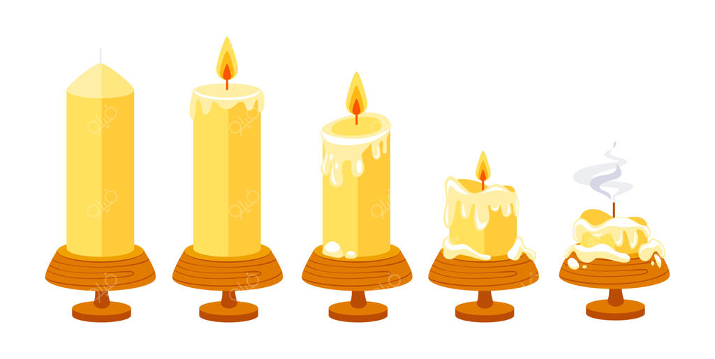 شمع‌ های سوزان: مجموعه شمع‌ های مومی به سبک کارتونی. شمع‌ های معطر SPA از موم عسل، پارافین و سویا