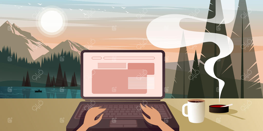 تصویری از مزایای دورکاری و توانایی سفر و یادگیری در هر مکان