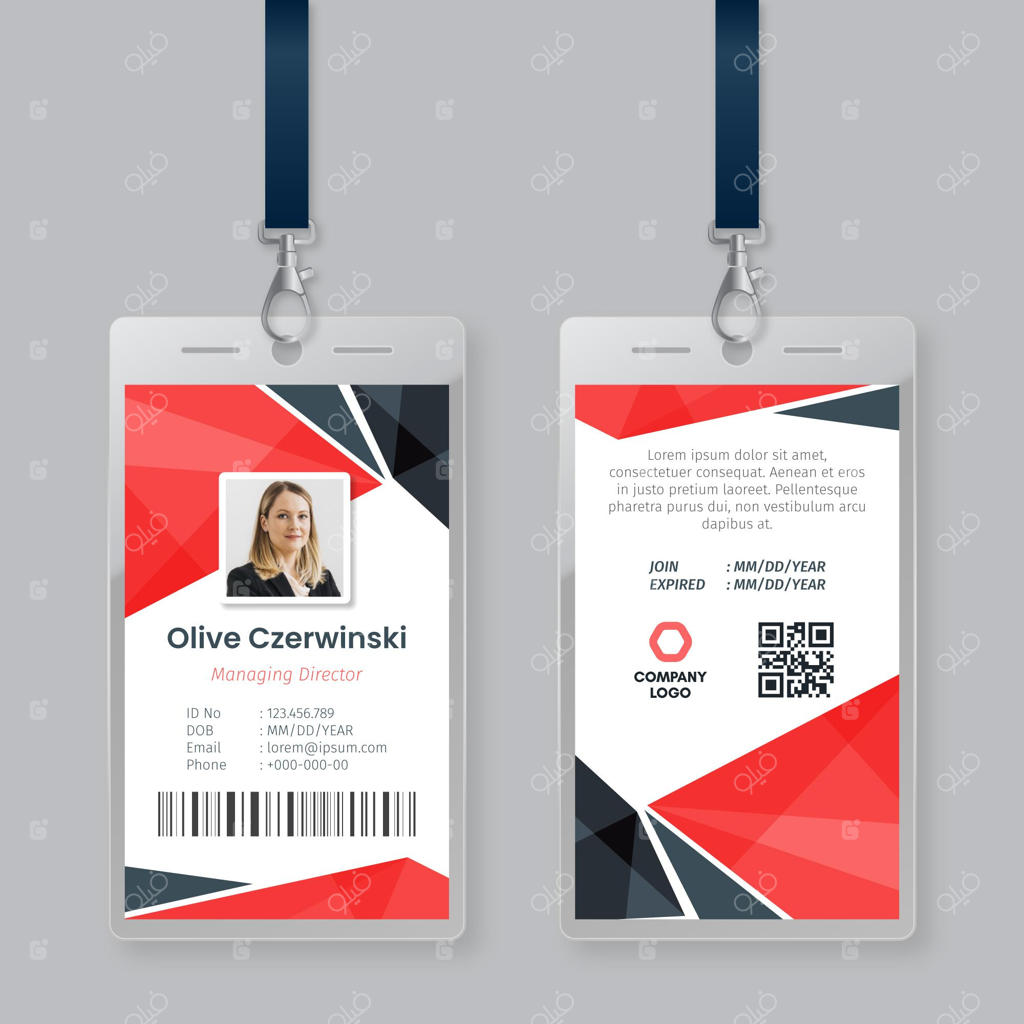 قالب کارت شناسایی انتزاعی با عکس