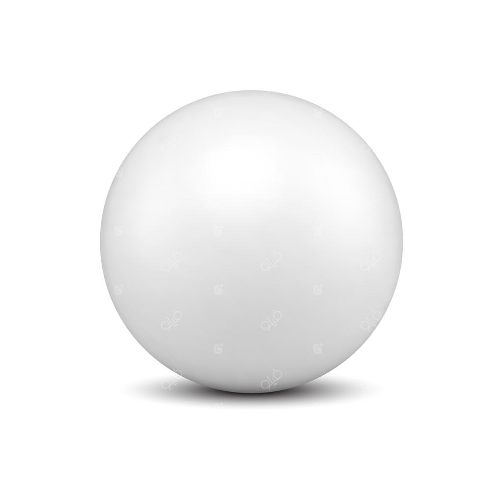 شکل کروی سفید براق و شیک با طراحی تزئینی و سایه هندسی