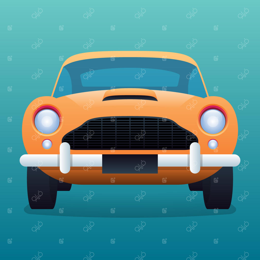 تصویرسازی قدیمی خودروی زرد کلاسیک