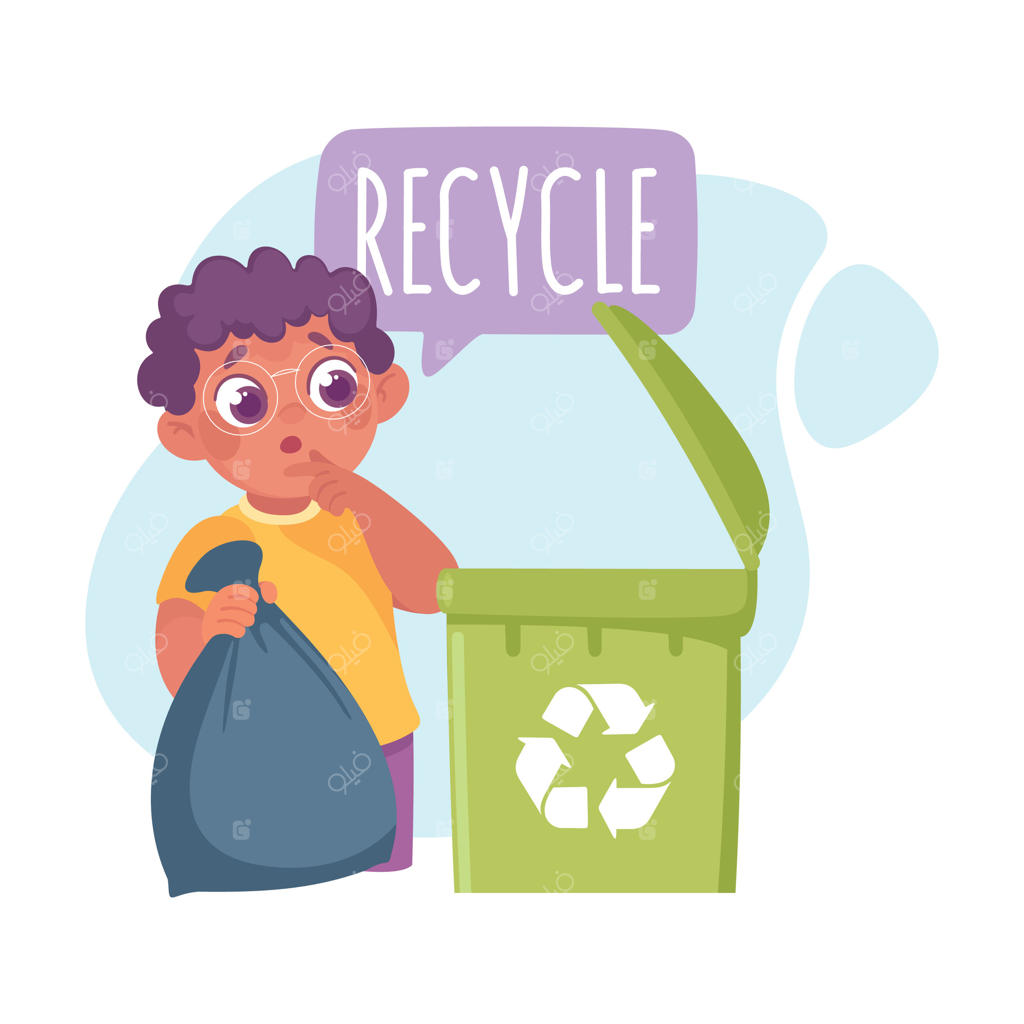 پسر زباله‌ها را بازیافت می‌کند: آموزش واژگان با تصویرسازی فعالیت برای کودکان