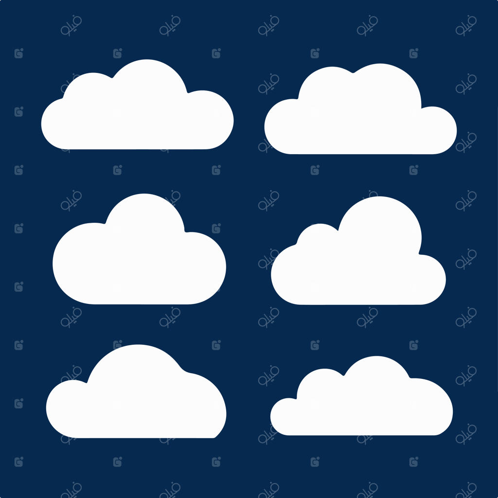 پس‌زمینه آبی با ابر سفید و زمینه آبی