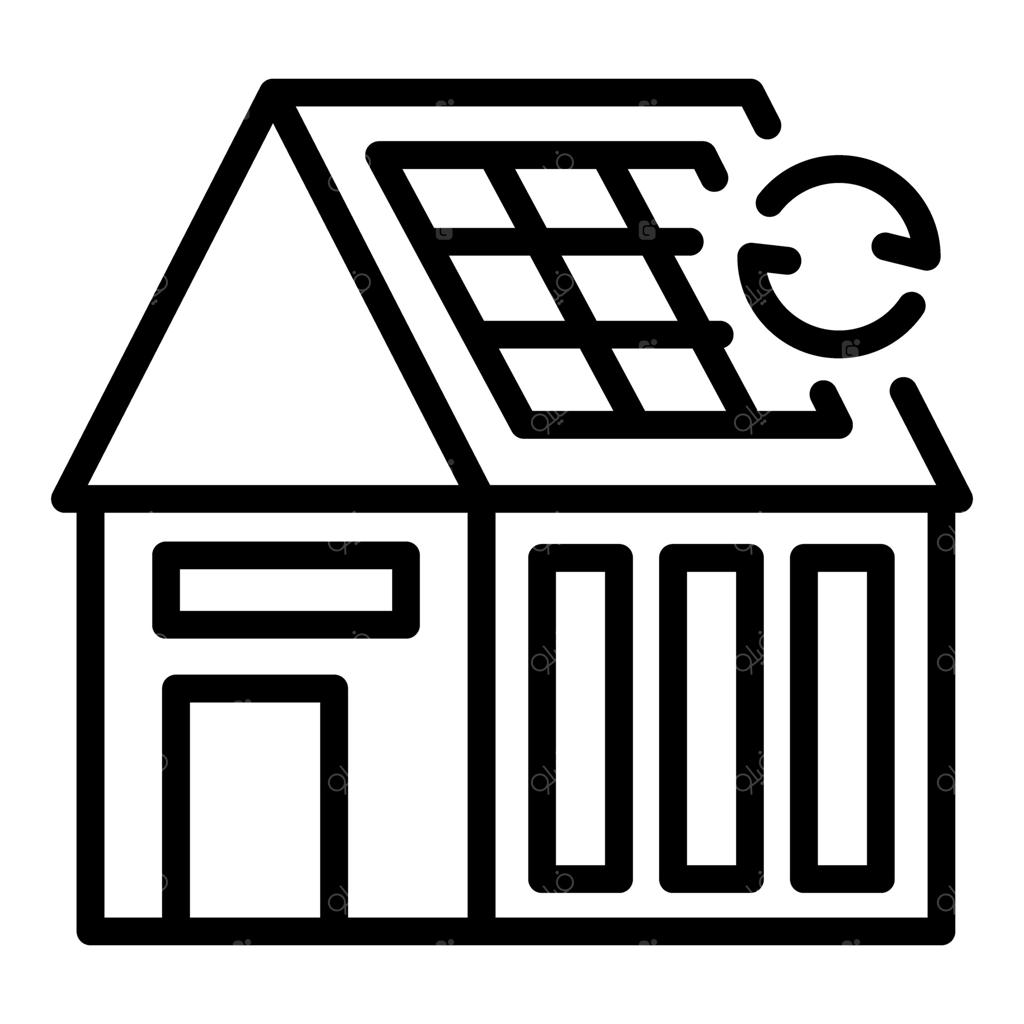 خانه‌ای که با پنل‌های خورشیدی روی سقف، انرژی پاک تولید می‌کند