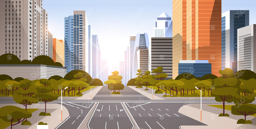 جاده آسفالته بزرگراه با علائم راهنمایی و رانندگی و فلش‌های اشارات