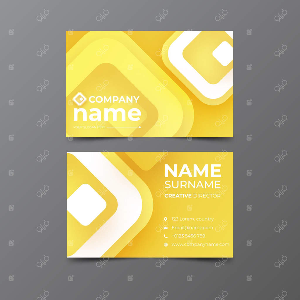 قالب کارت ویزیت با سبک انتزاعی