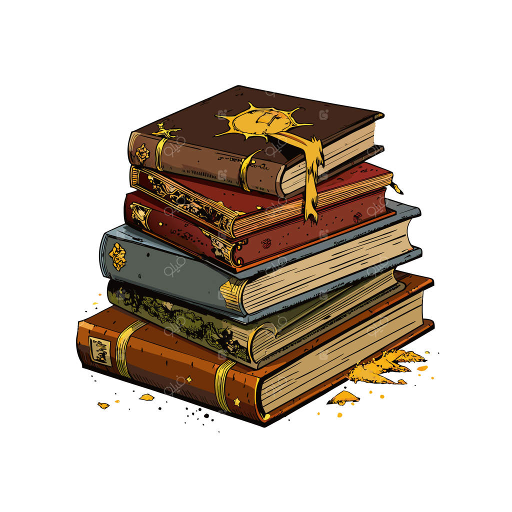 مفهوم تصویرسازی وکتوری از ستون کتاب‌ها