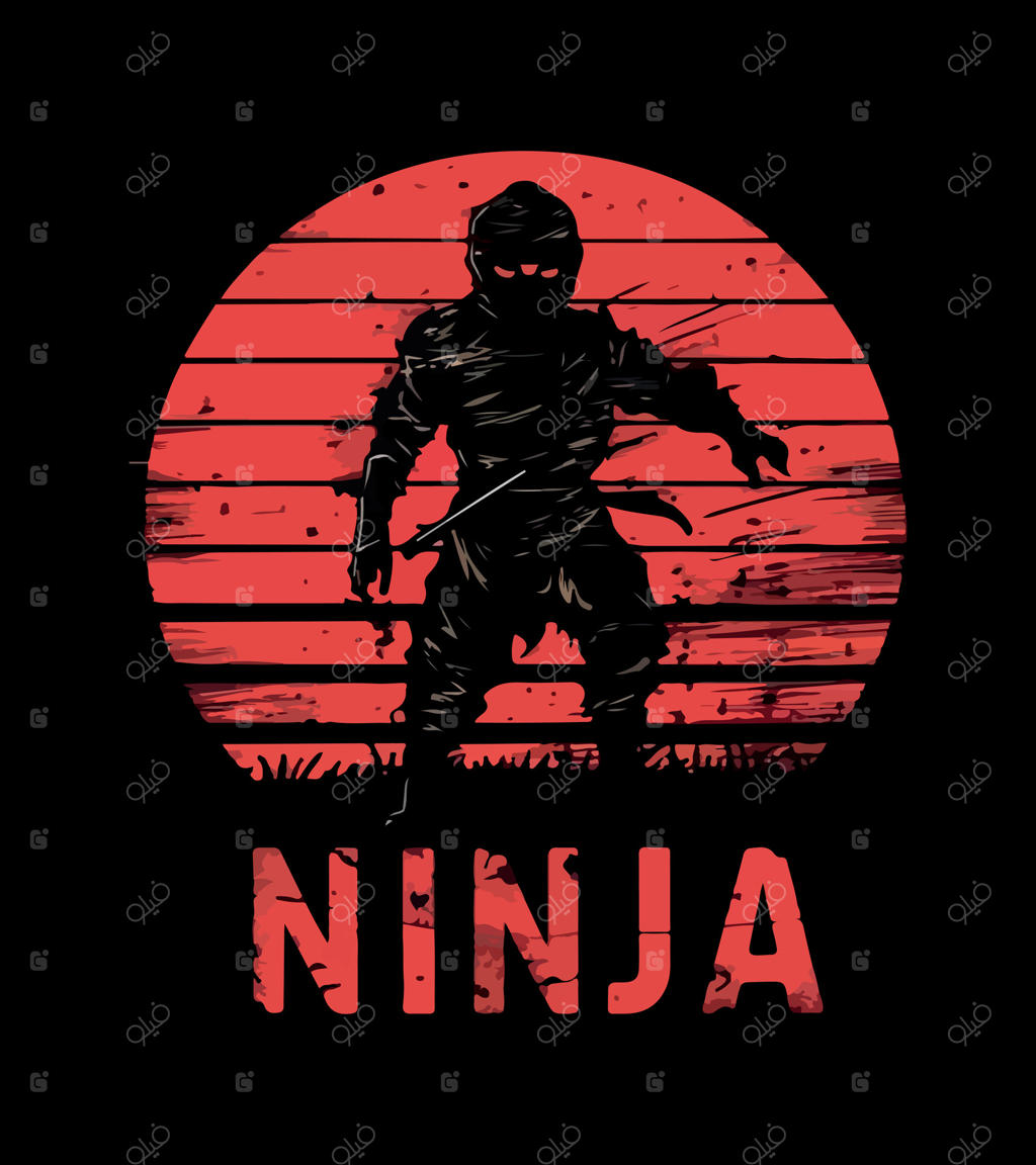 نینجا در پس‌زمینه قرمز