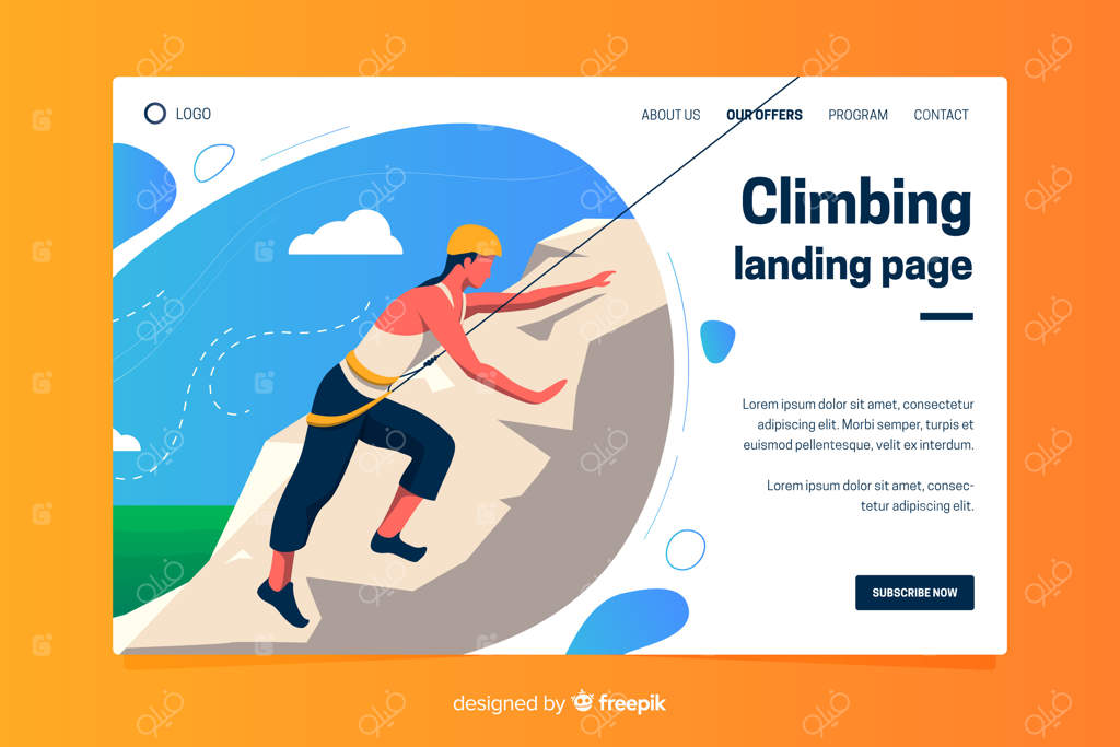 قالب صفحه فرود فعالیت‌های بیرونی