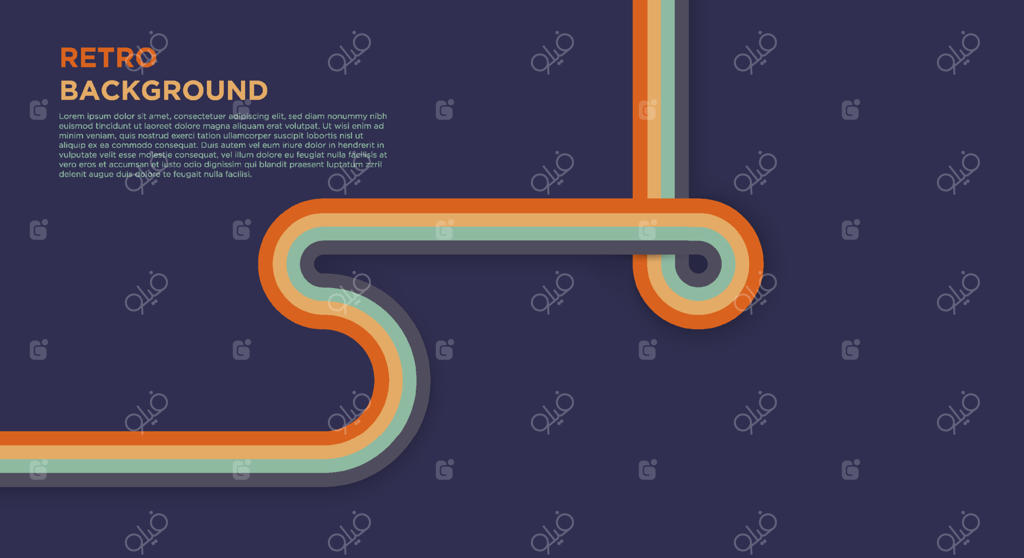 طرح پس‌زمینه انتزاعی راه‌راه با سبک رترو ساده