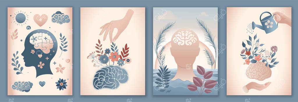 قالب بروشور سلامت روان برای کمپین روز جهانی سلامت روان: فرسودگی عاطفی و اهمیت ذهن‌های ما