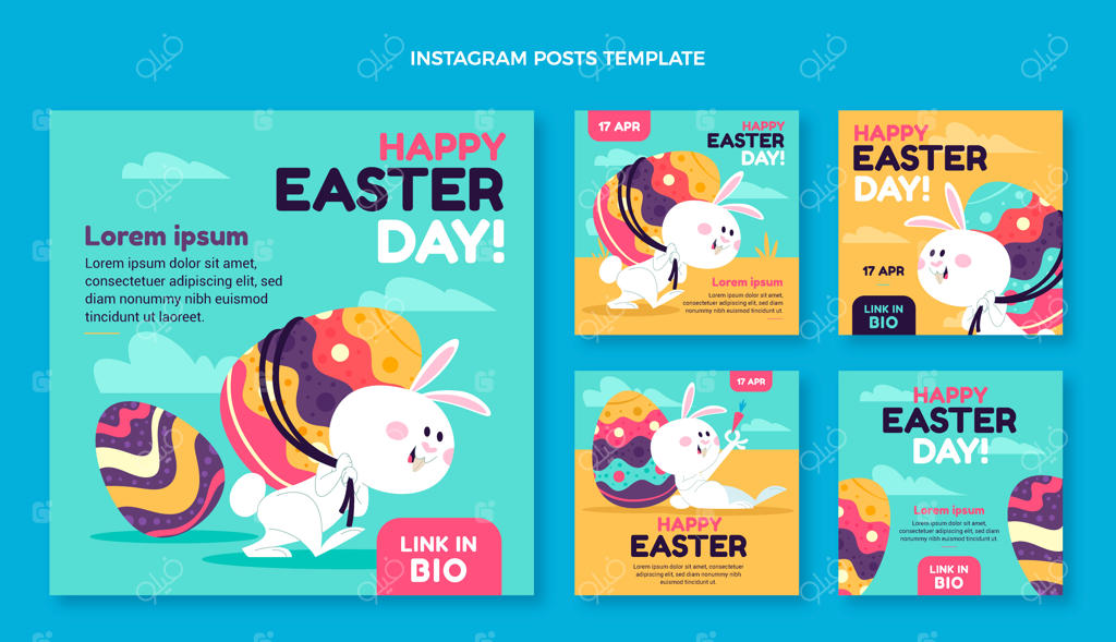 مجموعه پست‌های اینستاگرام با طراحی تخت برای عید پاک