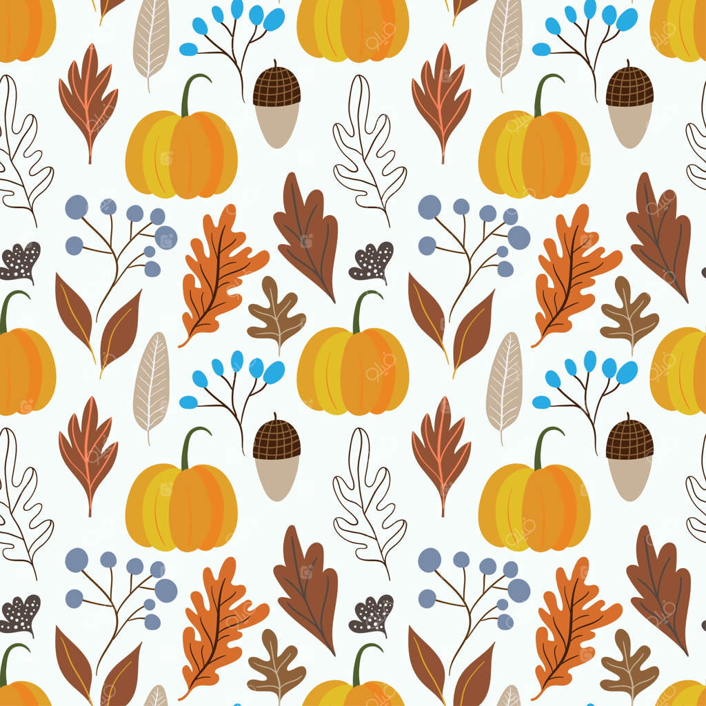 پترن تزیینی انتزاعی پاییزی با کدو تنبل‌ها