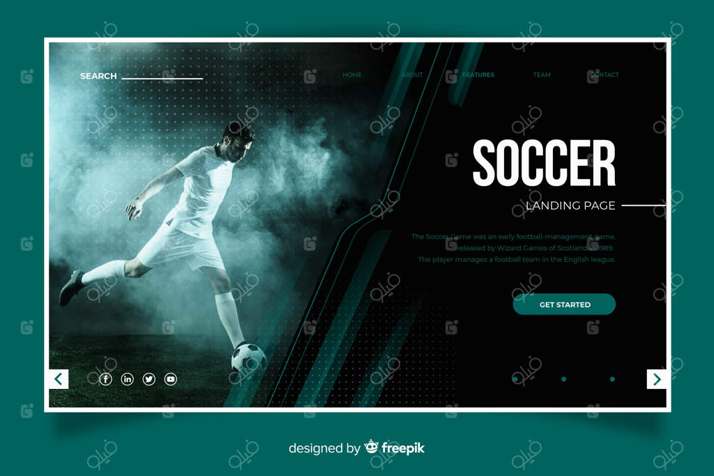 صفحه فرود ورزشی فوتبال