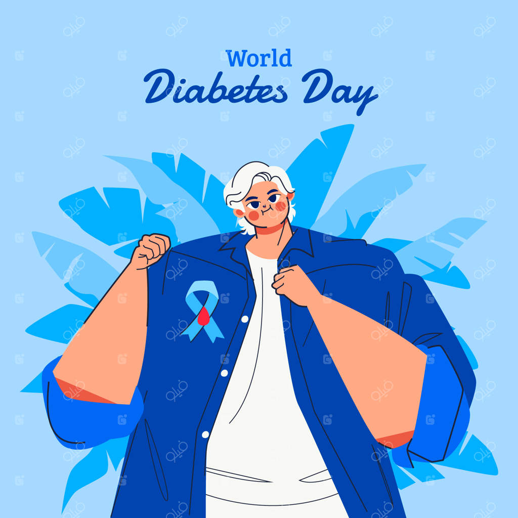 تصویرسازی روز جهانی دیابت در جهان تخت