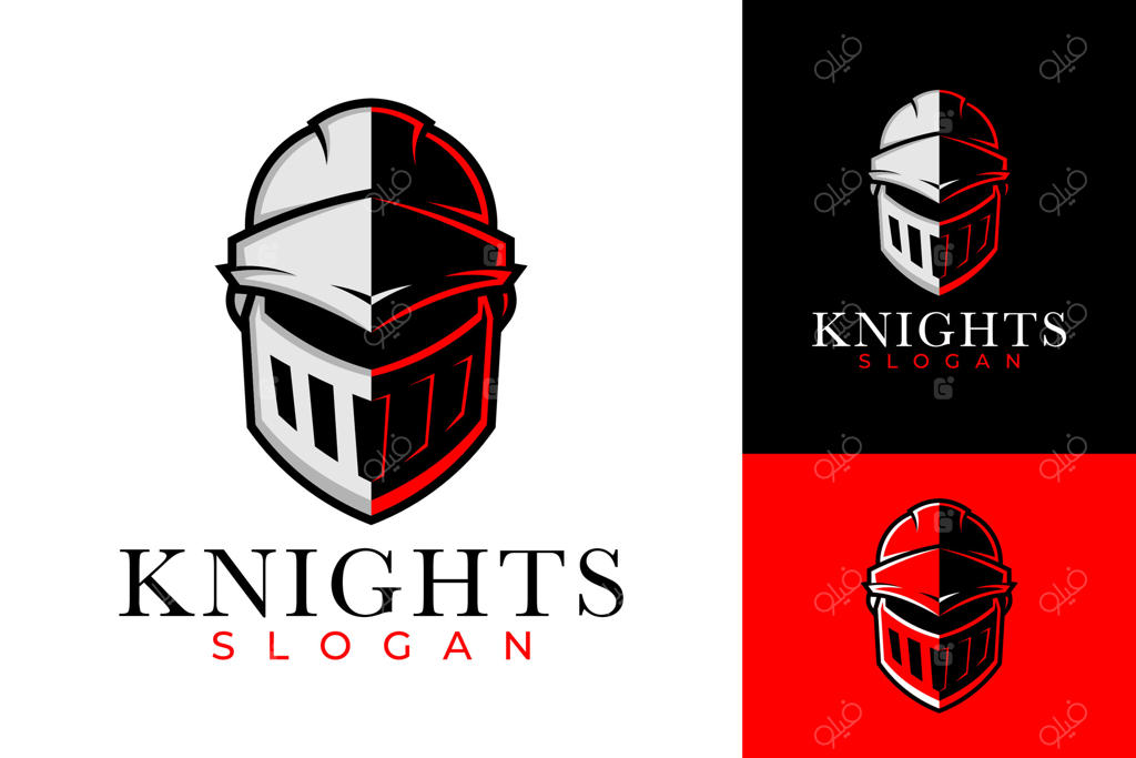 طراحی لوگوی کلاه‌خود شوالیه جنگجو