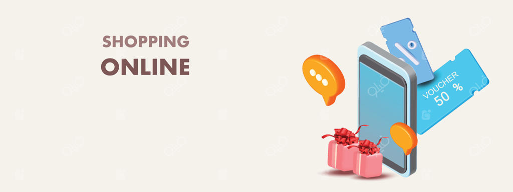 کد تخفیف سه‌بعدی: تصویر وکتور با رنگ‌های صورتی و آبی به همراه نماد درصد. فروش ویژه، خرید آنلاین و تبلیغ سکه به همراه جعبه هدیه