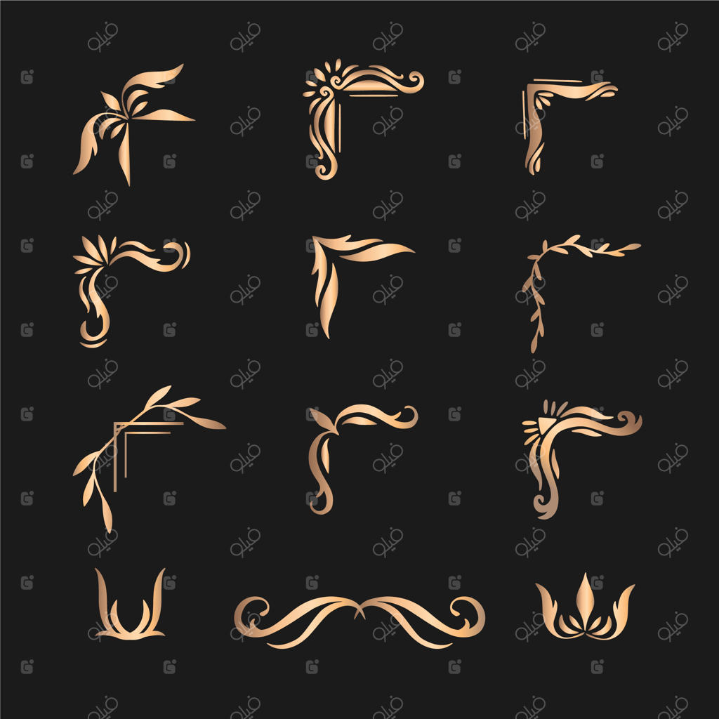 مجموعه تزئینات حاشیه طلایی