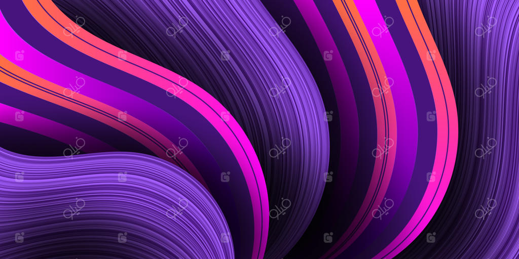 پس‌زمینه راه‌راه موج‌دار و رنگارنگ به سبک واقعی