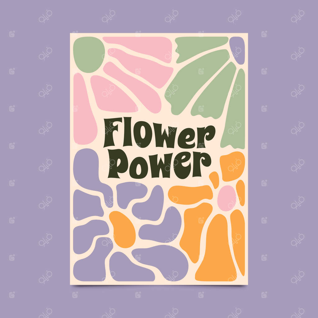 پترن پوستر بازار هیپی طراحی شده با دست
