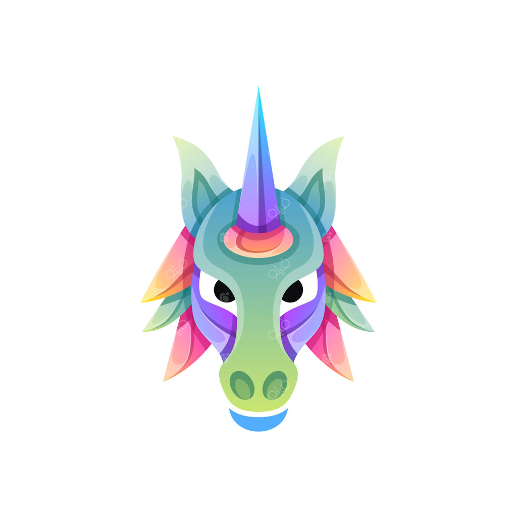 لوگوی وکتور با طرح شاخدار رنگارنگ و گرادیانت جذاب