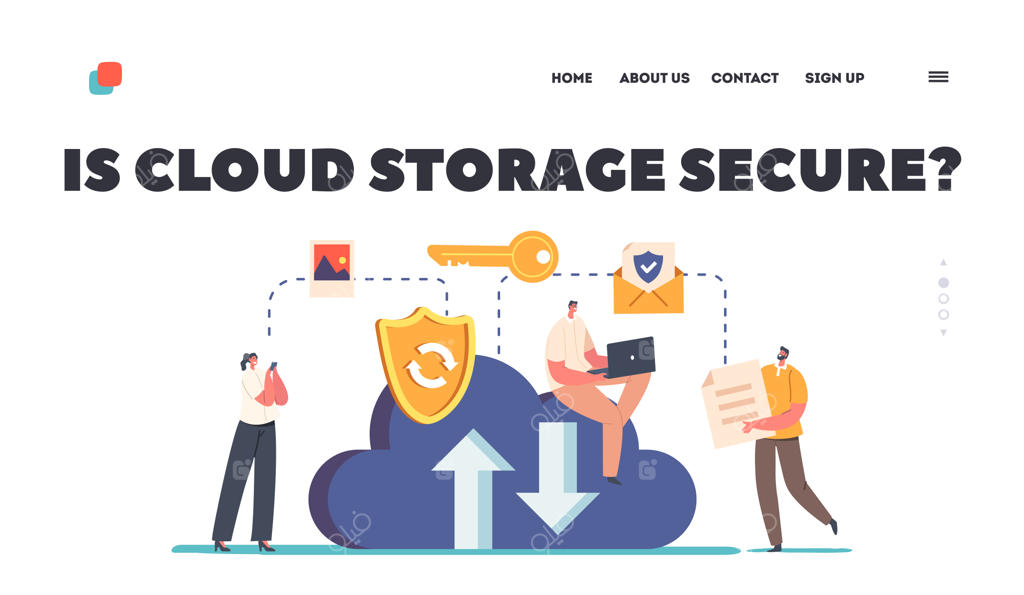 قالب صفحه فرود ذخیره‌سازی امن ابری: استفاده از خدمات دیجیتال برای انتقال داده‌ها