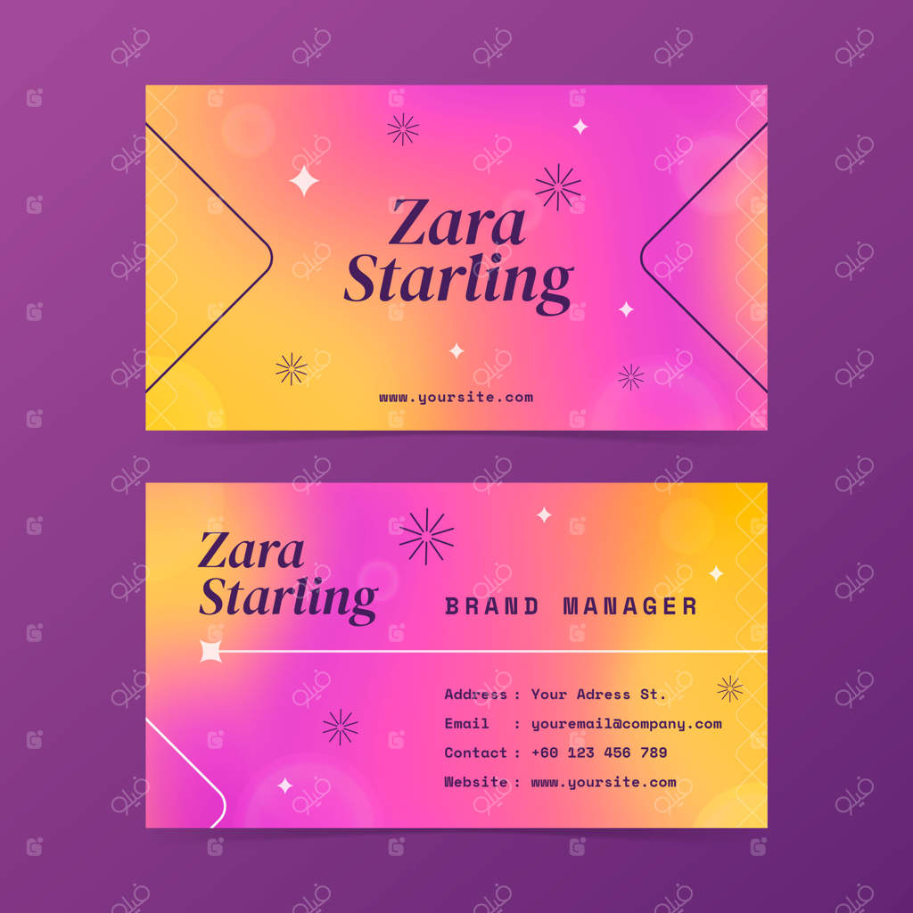 کارت ویزیت مدرن با طراحی گرادیان