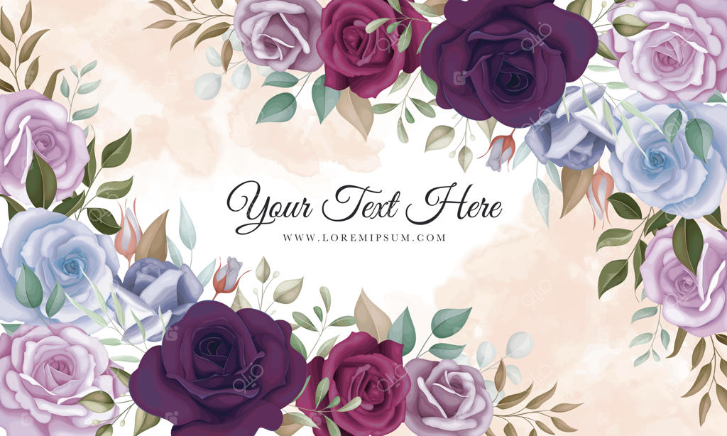 پیش‌زمینه‌ای شیک با تزئینات گل‌های زیبا