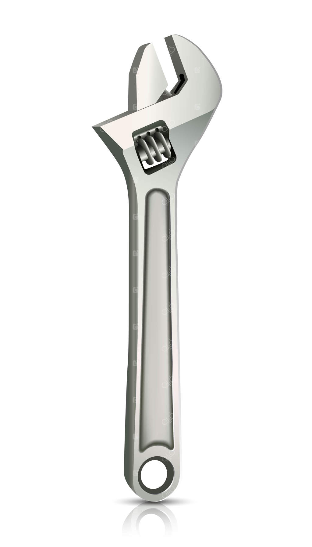 ابزار استاد لوله‌کشی. بر روی زمینه سفید.