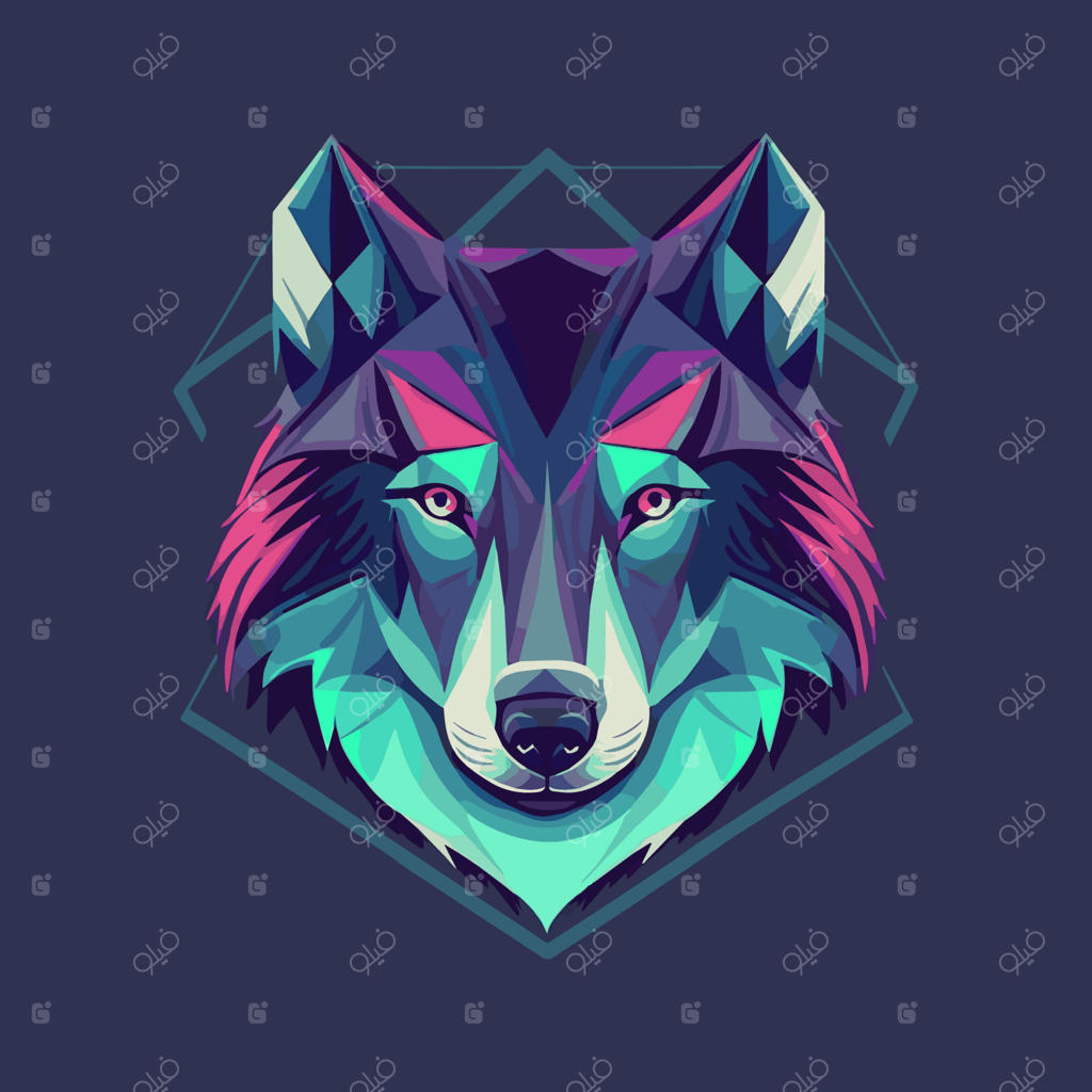طراحی لوگوی تصویرسازی چهره گرگ برای پوستر، بنر و ماسکات