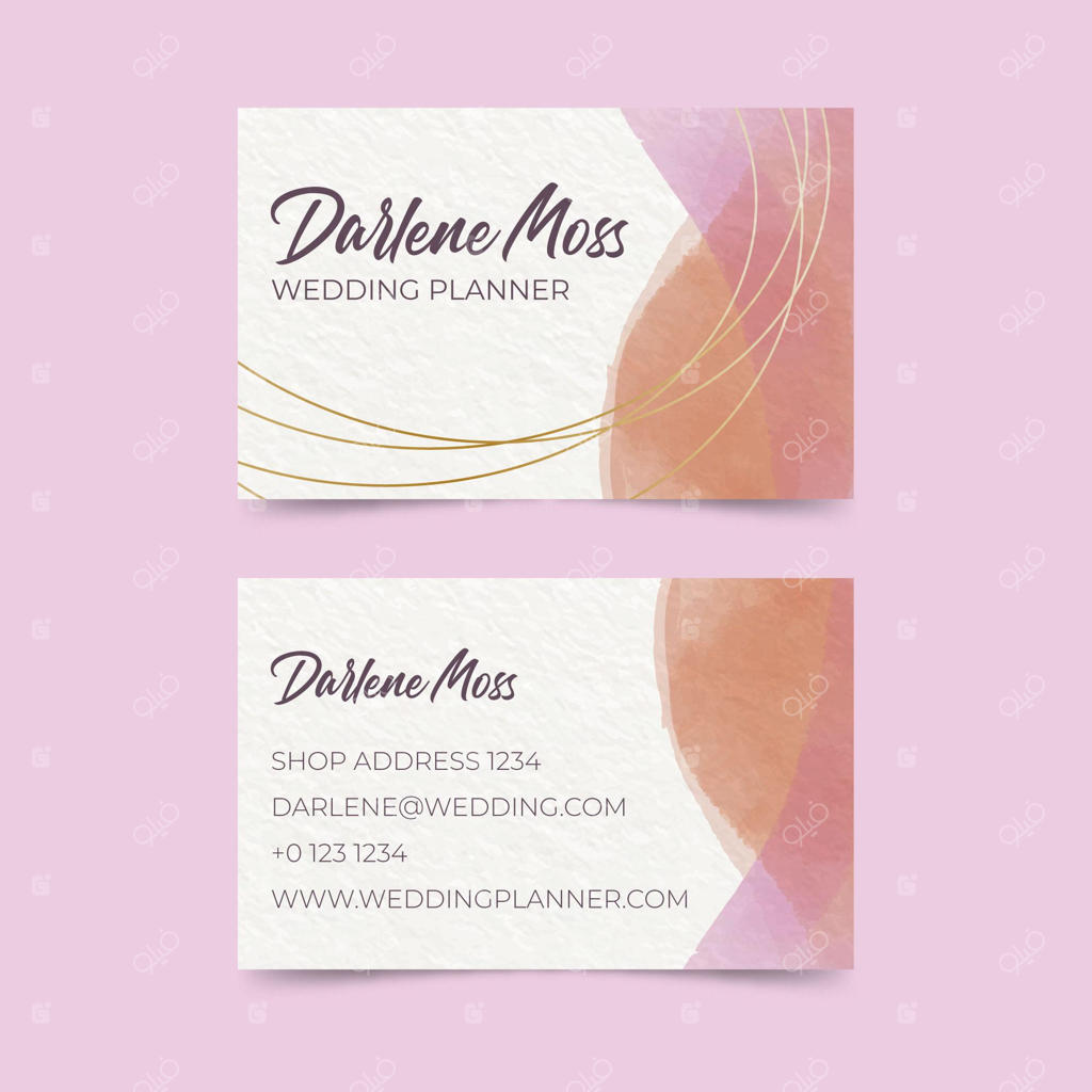 قالب کارت ویزیت با طراحی آبرنگی